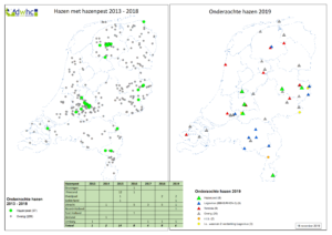 kaart met locaties waar tularemie is vastgesteld