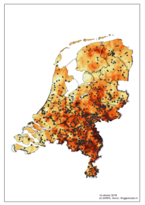 kaart meldingen merelsterfte 2016 en hotspots muggenoverlast 2016